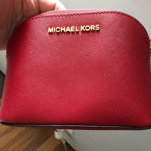 Michael Kors small Red cosmetic clutch